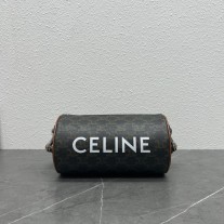 Celine Cylinder Bag Triomphe Canvas Tan