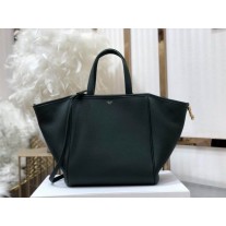 Celine Grained Calfskin Small Folded Cabas Green