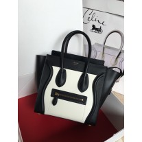 Celine Luggage Micro Handbag Drummed Calfskin Black