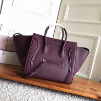 Celine Micro Luggage Handbag Drummed Calfskin 30CM Purple