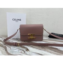 Celine Small Teen Triomphe Bag Shiny Calfskin Chocolate