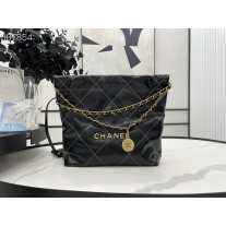 Chanel 22 Bag AS3261 Small Calfskin Black
