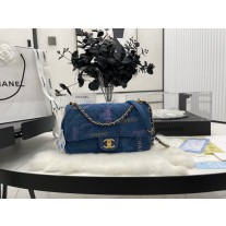 Chanel AS3135 Large Flap Bag 28CM Denim Blue