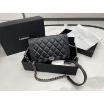 Chanel Boy WOC Wallet On Chain Lambskin Black 
