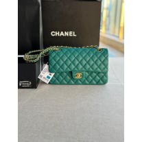 Chanel Classic Handbag A01112 Caviar Skin Green