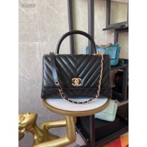 Chanel Coco Handle Caviar Crossbody Bag A92991 Black