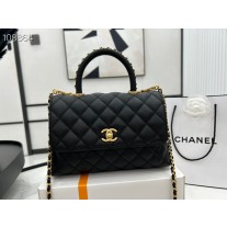 Chanel Coco Handle Flap Chain Bag A92990 Black