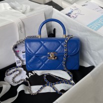 Chanel Mini Box Bag AS4469 Calfskin Dark Blue