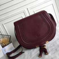Chloé Marcie Saddle Bag Burgundy