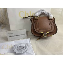 Chloé Marcie Satchel Muted Calfskin Brown