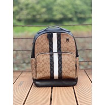 Coach Graham Backpack Signature Canvas Varsity Stripe Brown