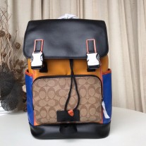 Coach Track Backpack Colorblock Signature Canvas