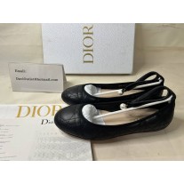 Dior Ballet Flat Quilted Cannage Calfskin Black