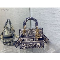 Dior Book Tote Blue Toile De Jouy Reverse Embroidery 24CM