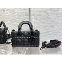 Dior Lady D-Joy Bag 16CM Cannage Calfskin Diamond Motif Black