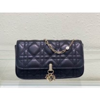 Dior Lady Dior Bag 19CM Lambskin Cannage Black