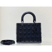 Dior Medium Lady Dior Bag Cannage Calfskin Black