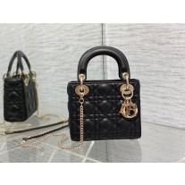 Dior Mini Lady Dior Bag Cannage Lambskin Black