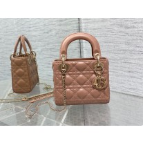 Dior Mini Lady Dior Bag Cannage Lambskin Pink