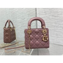 Dior Mini Lady Dior Bag Cannage Lambskin Purple