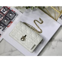 Dior Miss Dior Mini Bag Cannage Lambskin White