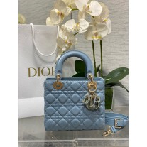 Dior Small Lady Dior Bag Blue Cannage Lambskin