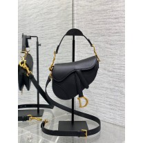 Dior Small Saddle Bag Grained Calfskin White
