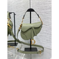 Dior Small Saddle Bag Grained Calfskin Green