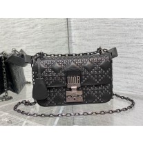 Dior Cannage Dioraddict Studded Bag Lambskin Black