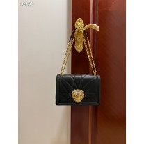 Dolce & Gabbana Devotion Crossbody Bag Quilted Nappa Leather Black