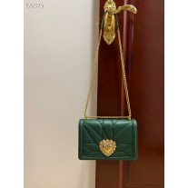 Dolce & Gabbana Devotion Crossbody Bag Quilted Nappa Leather Green