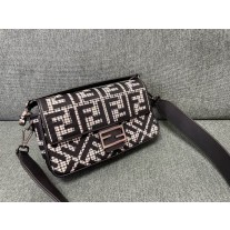 Fendi Baguette Bag With FF Embroidery Black