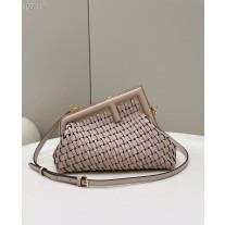 Fendi First Small Braided Leather Bag Pink