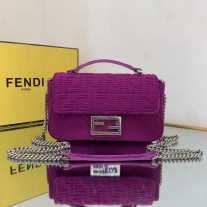 Fendi Iconic Baguette Jacquard FF Bag Purple