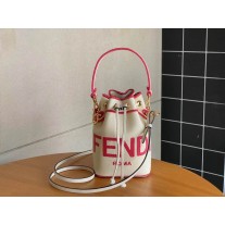 Fendi Mon Tresor Beige Canvas Mini-Bag With Fendi Roma Embroidery