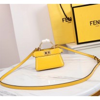 Fendi Nano Peekaboo Maxi Handle Mini Bag Yellow