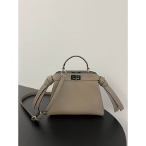 Fendi Peekaboo ISeeU Small Leather Bag Grey