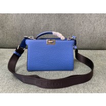 Fendi Peekaboo ISeeU XCross Leather Bag Blue