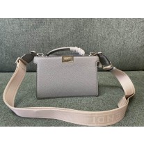 Fendi Peekaboo ISeeU XCross Leather Bag Grey