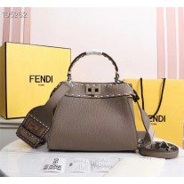 Fendi Peekaboo Mini Selleria Bag Dove Gray