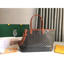 Goyard Chien Gris Bag Goyardine Canvas and Chevroches Calfskin Black Tan