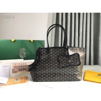 Goyard Chien Gris Bag Goyardine Canvas and Chevroches Calfskin Black