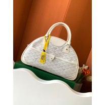 Goyard Large Goyardine Saint Jeanne Bowler Bag White