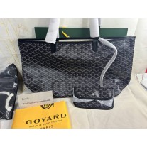 Goyard Saint Louis Reversible Tote In Goyardine Canvas Black