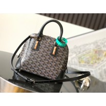 Goyard Vendôme Mini Bag Goyardine Canvas Calfskin Black