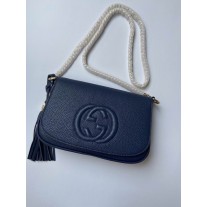 Gucc Soho Leather Shoulder Bag 336752 Black