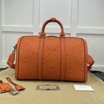 Gucci GG Embossed Duffle Bag 725282 Orange