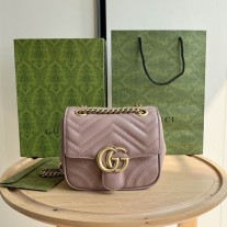 Gucci GG Marmont Matelassé Mini Shoulder Bag 739682 Nude
