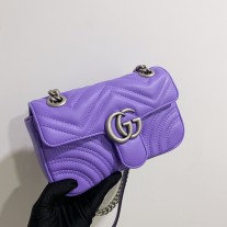 Gucci GG Marmont Matelassé Shoulder Bag 446744 Purple