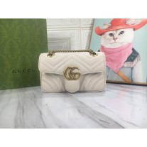 Gucci GG Marmont Matelassé Shoulder Bag 446744 White